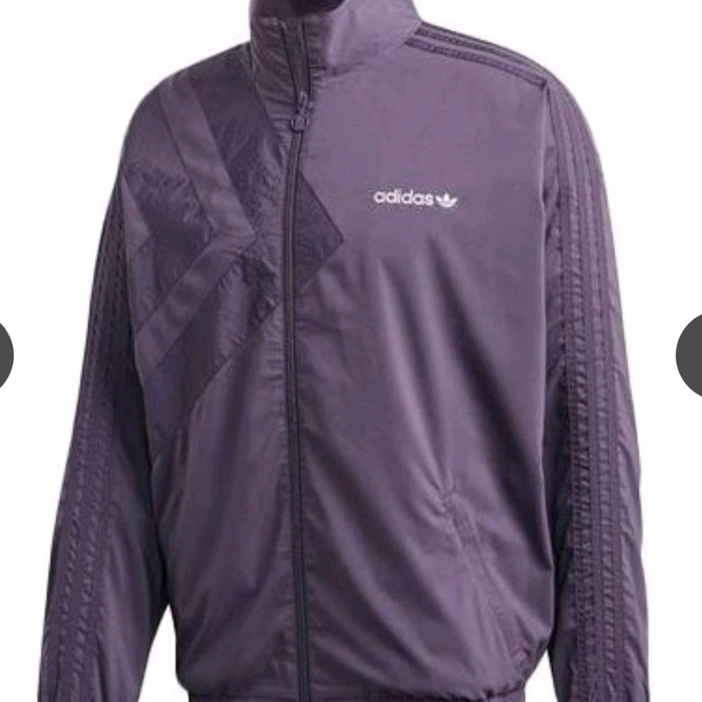 Adidas originals logo Printing Stand Collar Sports Jacket Purple XXL